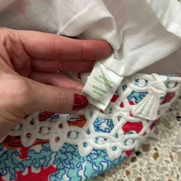 Lilly Pulitzer Thompson tassel dress pink blue watermelon 12 shell - Picture 5 of 9